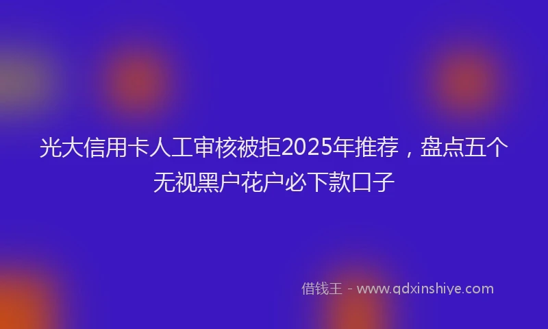 光大信用卡人工审核被拒2025年推荐，盘点五个无视黑户花户必下款口子