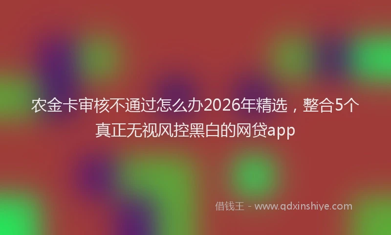 农金卡审核不通过怎么办2026年精选，整合5个真正无视风控黑白的网贷app