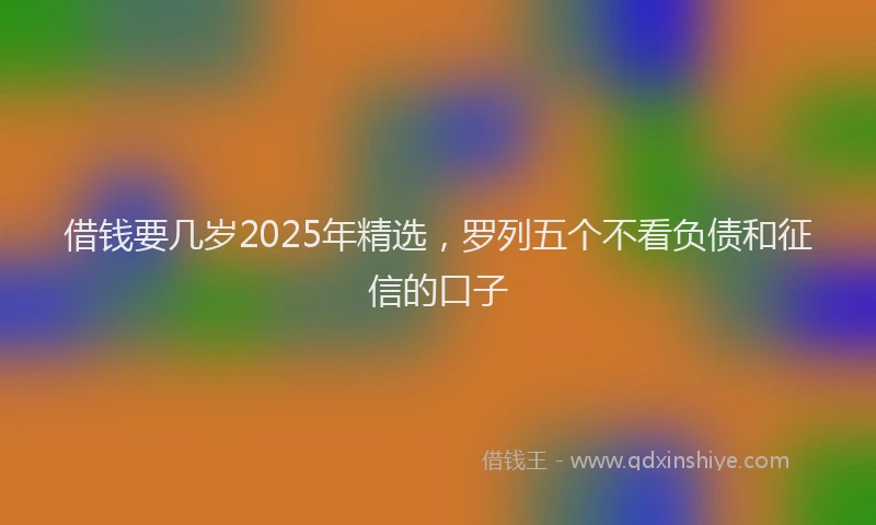 借钱要几岁2025年精选，罗列五个不看负债和征信的口子