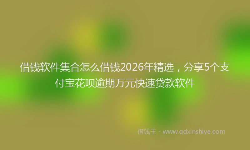 借钱软件集合怎么借钱2026年精选，分享5个支付宝花呗逾期万元快速贷款软件
