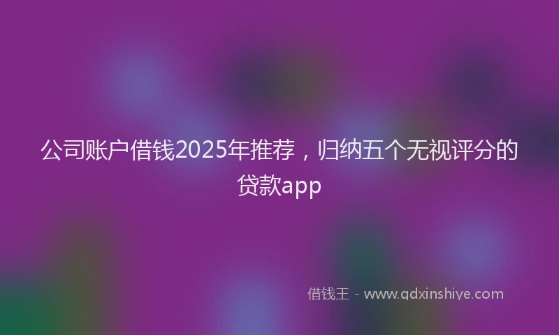 公司账户借钱2025年推荐，归纳五个无视评分的贷款app
