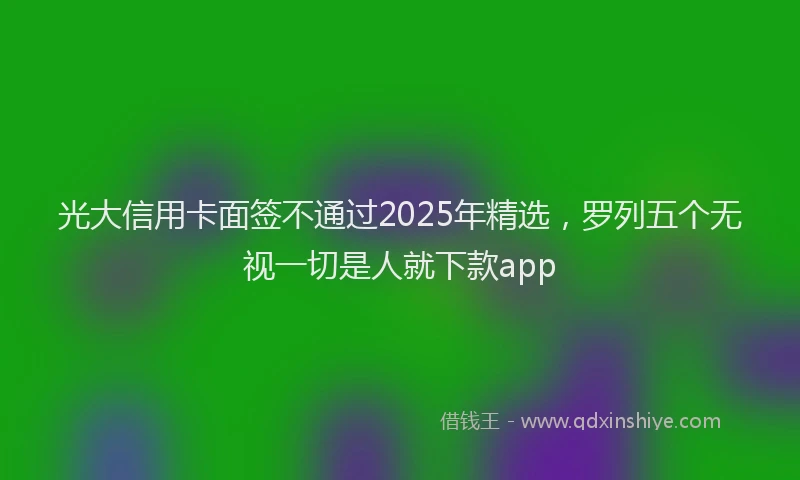 光大信用卡面签不通过2025年精选,罗列五个无视一切是人就下款app