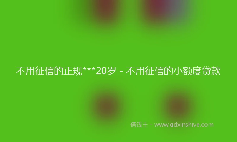 不用征信的正规***20岁 - 不用征信的小额度贷款