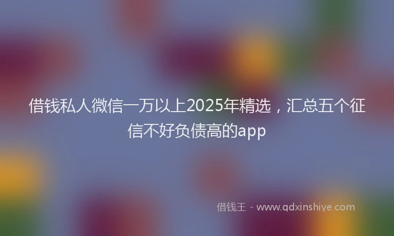 借钱私人微信一万以上2025年精选，汇总五个征信不好负债高的app