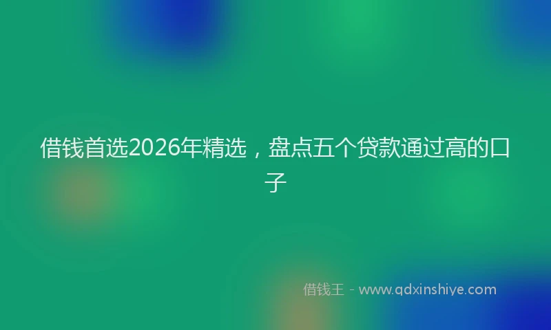 借钱首选2026年精选，盘点五个贷款通过高的口子