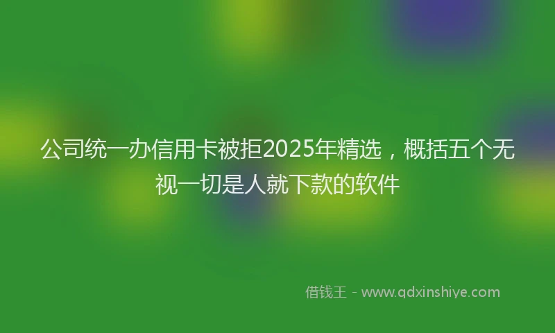 公司统一办信用卡被拒2025年精选,概括五个无视一切是人就下款的软件