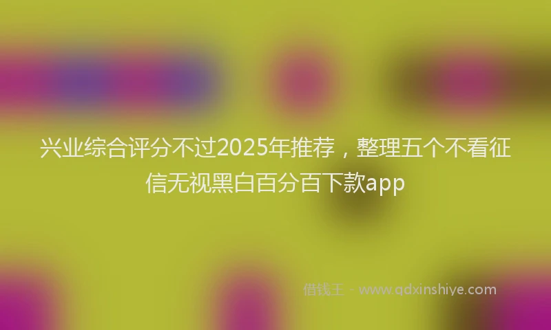兴业综合评分不过2025年推荐，整理五个不看征信无视黑白百分百下款app