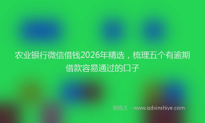 农业银行微信借钱2026年精选，梳理五个有逾期借款容易通过的口子