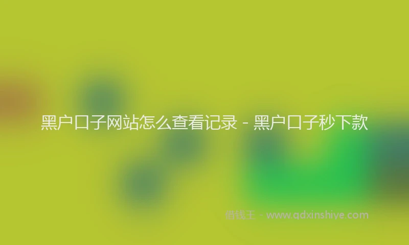 黑户口子网站怎么查看记录 - 黑户口子秒下款