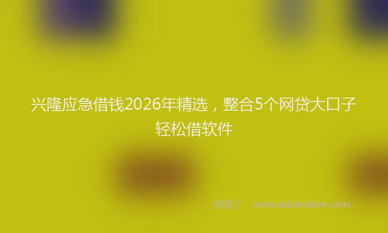 兴隆应急借钱2026年精选，整合5个网贷大口子轻松借软件
