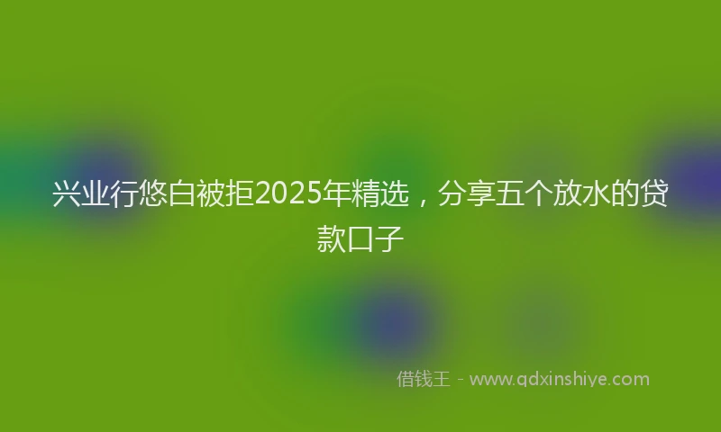 兴业行悠白被拒2025年精选，分享五个放水的贷款口子