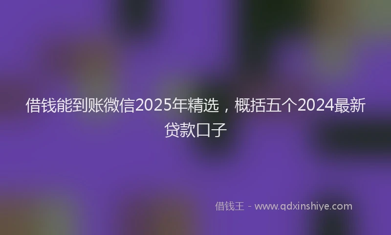 借钱能到账微信2025年精选，概括五个2024最新贷款口子