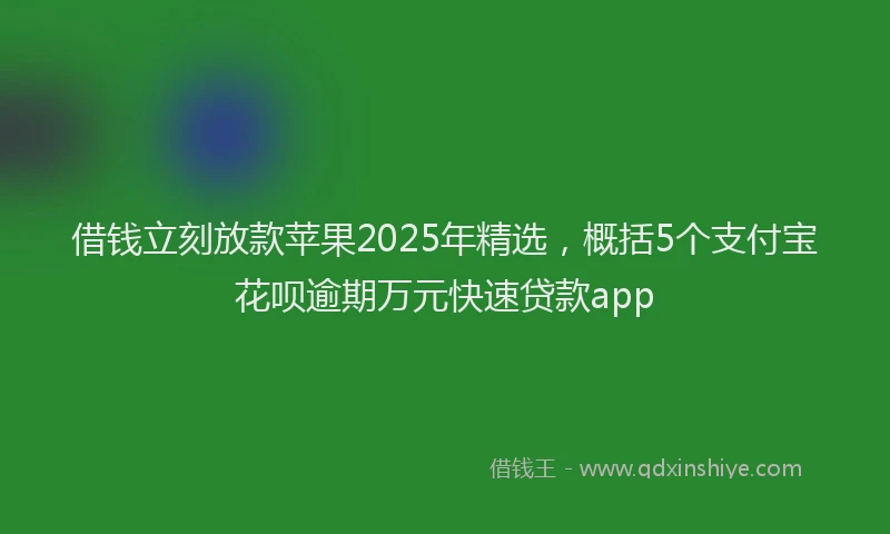 借钱立刻放款苹果2025年精选，概括5个支付宝花呗逾期万元快速贷款app