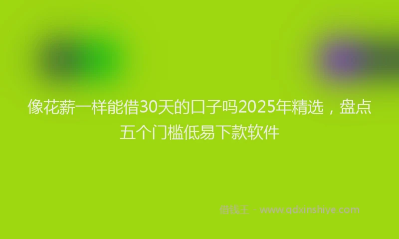 像花薪一样能借30天的口子吗2025年精选，盘点五个门槛低易下款软件
