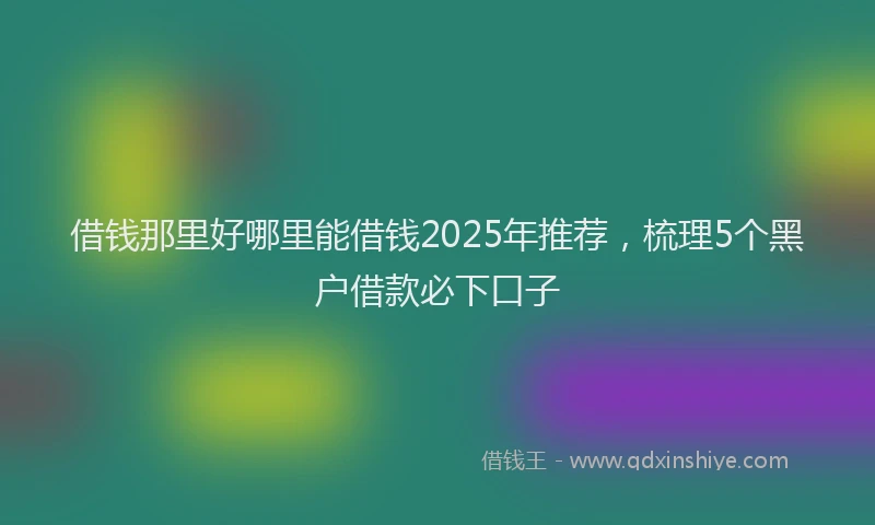 借钱那里好哪里能借钱2025年推荐，梳理5个黑户借款必下口子