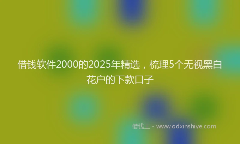 借钱软件2000的2025年精选，梳理5个无视黑白花户的下款口子