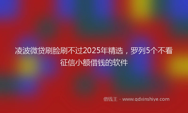 凌波微贷刷脸刷不过2025年精选，罗列5个不看征信小额借钱的软件