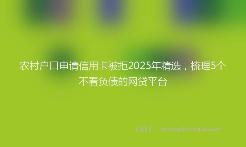 农村户口申请信用卡被拒2025年精选,梳理5个不看负债的网贷平台