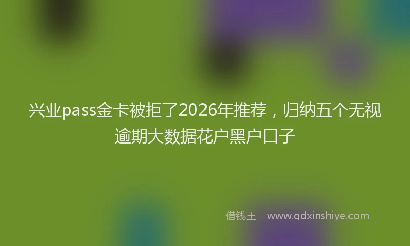 兴业pass金卡被拒了2026年推荐,归纳五个无视逾期大数据花户黑户口子