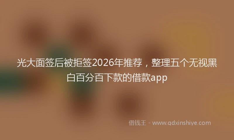 光大面签后被拒签2026年推荐，整理五个无视黑白百分百下款的借款app