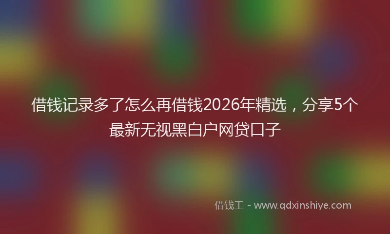 借钱记录多了怎么再借钱2026年精选,分享5个最新无视黑白户网贷口子
