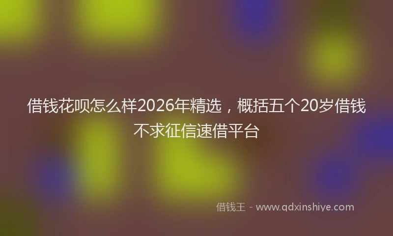 借钱花呗怎么样2026年精选，概括五个20岁借钱不求征信速借平台