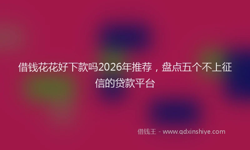 借钱花花好下款吗2026年推荐，盘点五个不上征信的贷款平台