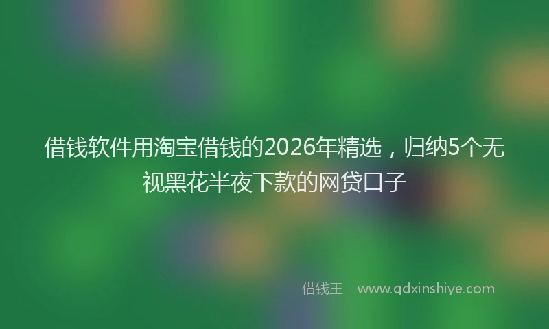借钱软件用淘宝借钱的2026年精选，归纳5个无视黑花半夜下款的网贷口子