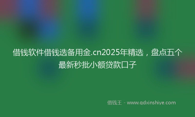 借钱软件借钱选备用金.cn2025年精选，盘点五个最新秒批小额贷款口子