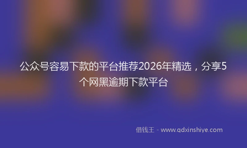 公众号容易下款的平台推荐2026年精选，分享5个网黑逾期下款平台
