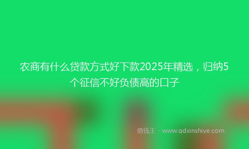 农商有什么贷款方式好下款2025年精选，归纳5个征信不好负债高的口子