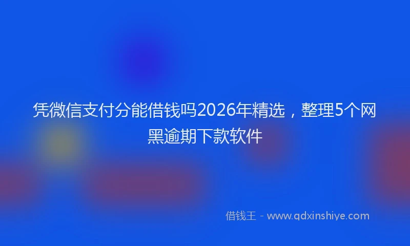 凭微信支付分能借钱吗2026年精选，整理5个网黑逾期下款软件