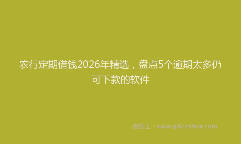 农行定期借钱2026年精选，盘点5个逾期太多仍可下款的软件