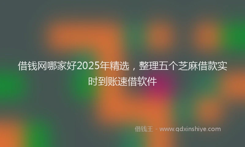 借钱网哪家好2025年精选，整理五个芝麻借款实时到账速借软件