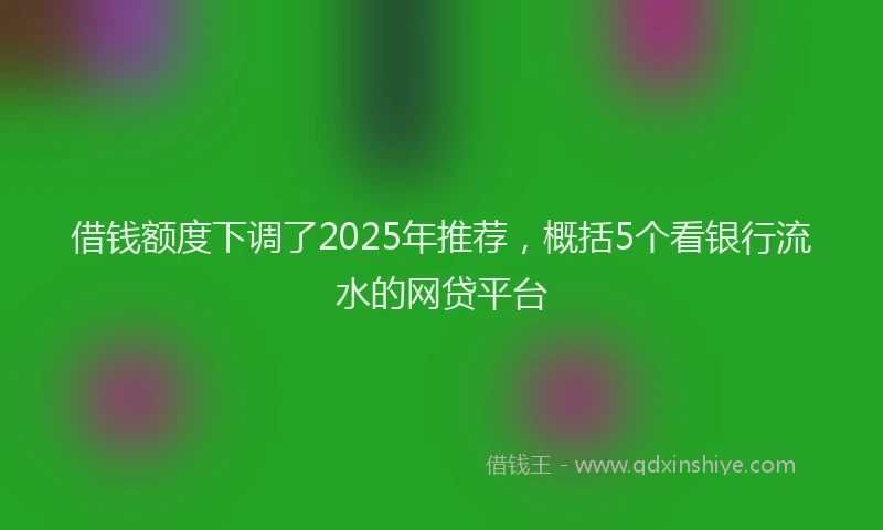 借钱额度下调了2025年推荐,概括5个看银行流水的网贷平台