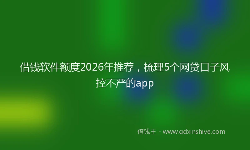 借钱软件额度2026年推荐，梳理5个网贷口子风控不严的app