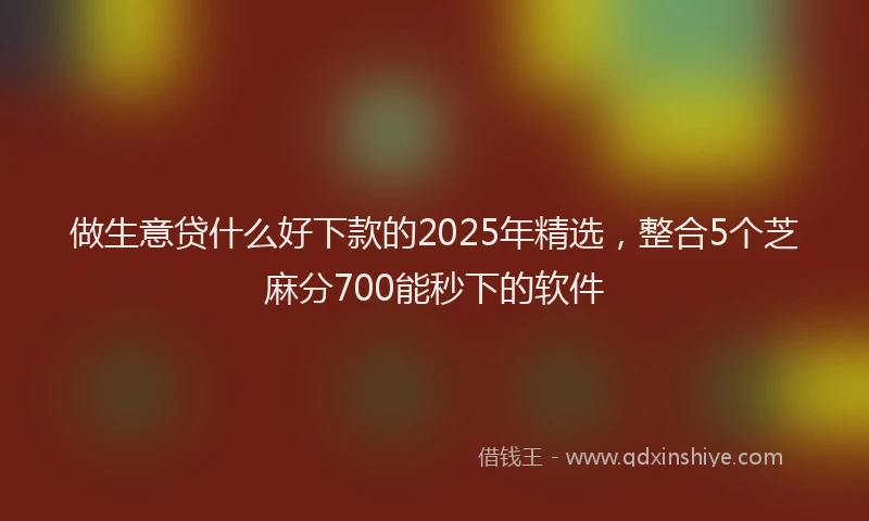 做生意贷什么好下款的2025年精选，整合5个芝麻分700能秒下的软件