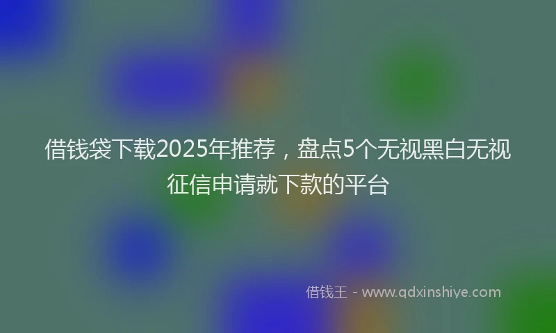 借钱袋下载2025年推荐，盘点5个无视黑白无视征信申请就下款的平台