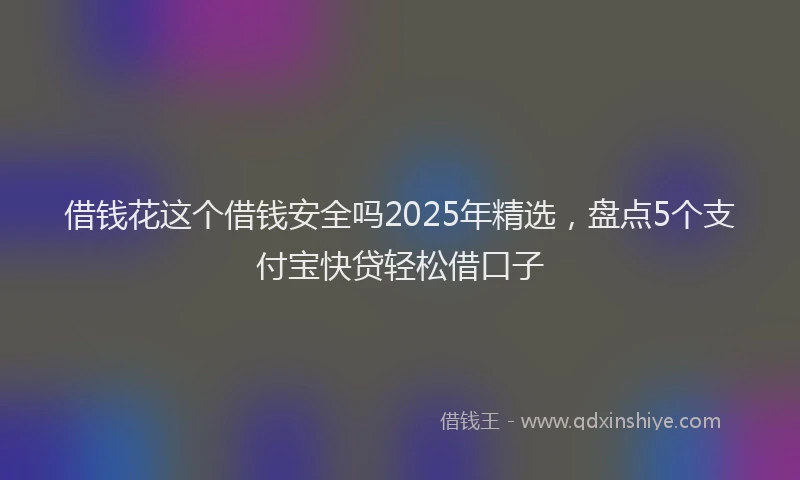 借钱花这个借钱安全吗2025年精选，盘点5个支付宝快贷轻松借口子