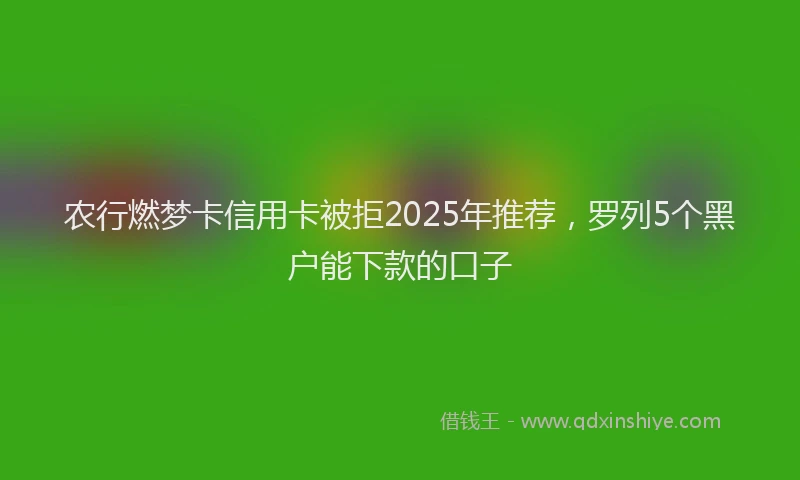 农行燃梦卡信用卡被拒2025年推荐，罗列5个黑户能下款的口子