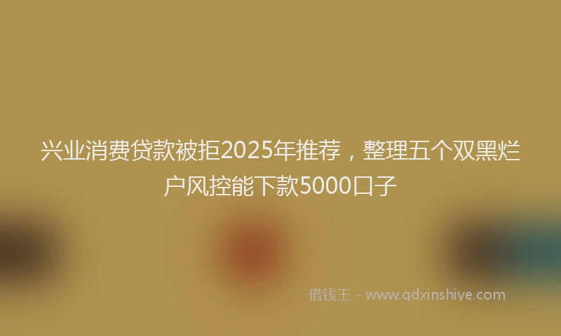 兴业消费贷款被拒2025年推荐，整理五个双黑烂户风控能下款5000口子