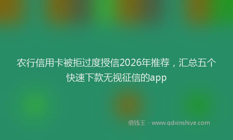 农行信用卡被拒过度授信2026年推荐，汇总五个快速下款无视征信的app