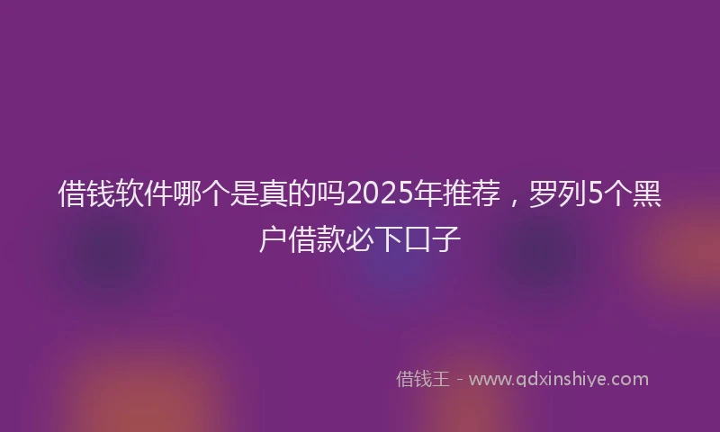 借钱软件哪个是真的吗2025年推荐，罗列5个黑户借款必下口子