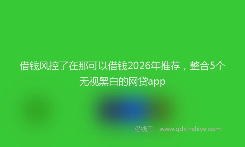 借钱风控了在那可以借钱2026年推荐，整合5个无视黑白的网贷app