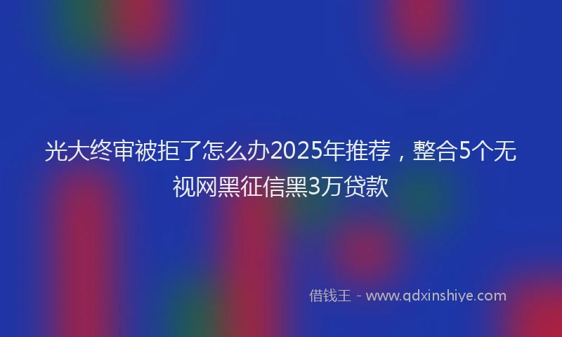 光大终审被拒了怎么办2025年推荐，整合5个无视网黑征信黑3万贷款