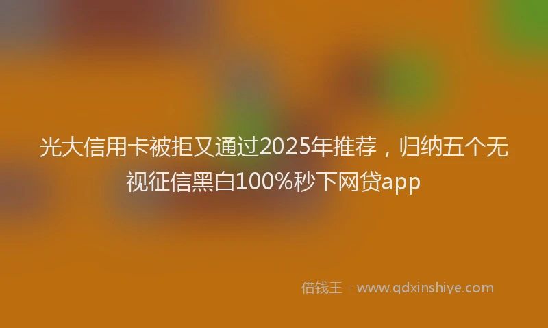 光大信用卡被拒又通过2025年推荐，归纳五个无视征信黑白100%秒下网贷app
