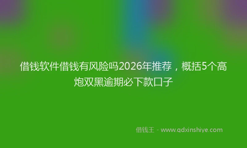 借钱软件借钱有风险吗2026年推荐，概括5个高炮双黑逾期必下款口子