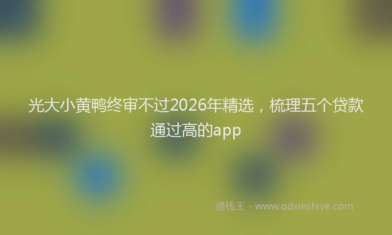 光大小黄鸭终审不过2026年精选，梳理五个贷款通过高的app