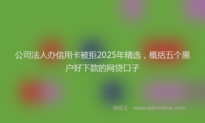 公司法人办信用卡被拒2025年精选，概括五个黑户好下款的网贷口子