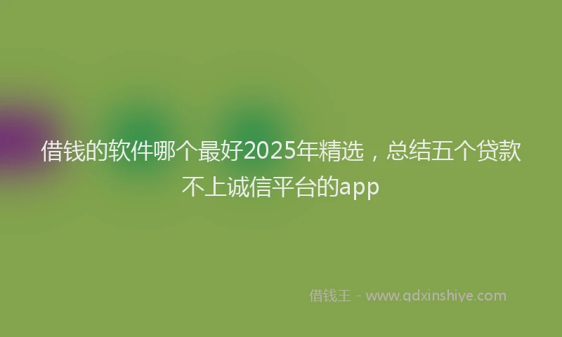 借钱的软件哪个最好2025年精选，总结五个贷款不上诚信平台的app